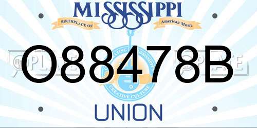 O88478B Mississippi License Plate