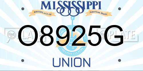 O8925G Mississippi License Plate