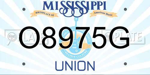 O8975G Mississippi License Plate