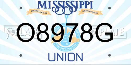 O8978G Mississippi License Plate