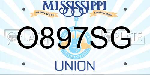 O897SG Mississippi License Plate