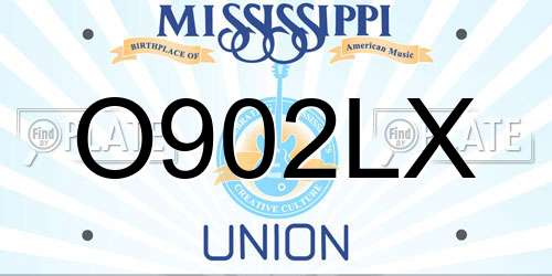 O902LX Mississippi License Plate
