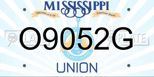 O9052G Mississippi License Plate