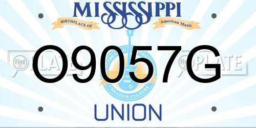 O9057G Mississippi License Plate