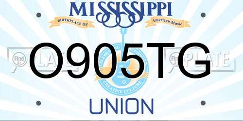 O905TG Mississippi License Plate