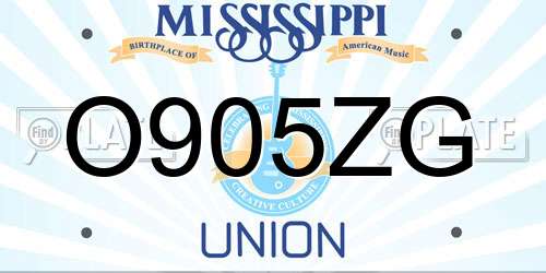 O905ZG Mississippi License Plate