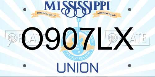 O907LX Mississippi License Plate