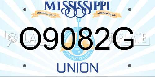 O9082G Mississippi License Plate