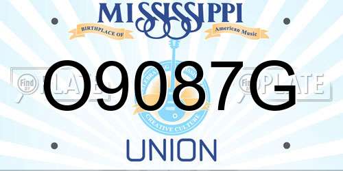 O9087G Mississippi License Plate