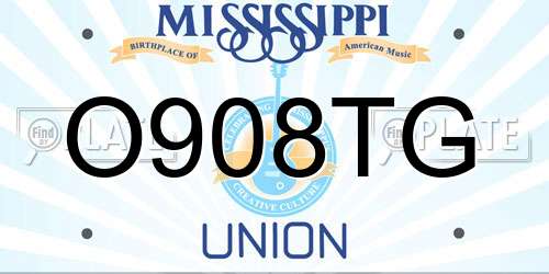 O908TG Mississippi License Plate