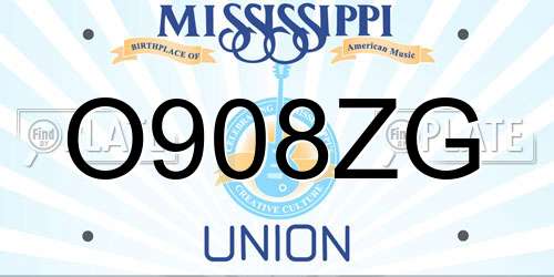 O908ZG Mississippi License Plate