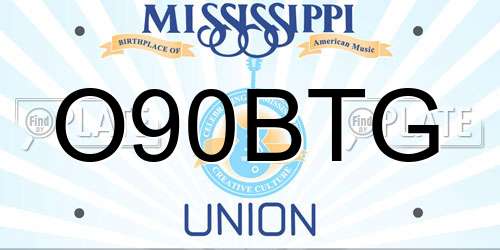O90BTG Mississippi License Plate