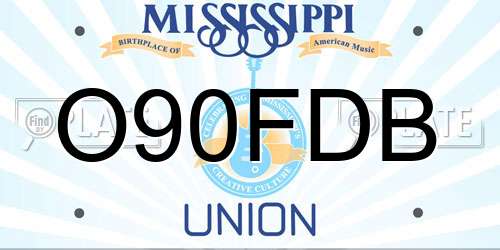 O90FDB Mississippi License Plate