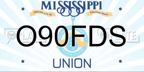 O90FDS Mississippi License Plate