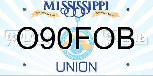 O90FOB Mississippi License Plate
