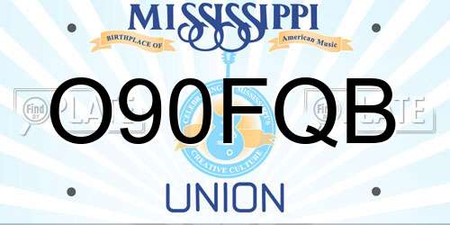 O90FQB Mississippi License Plate