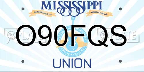O90FQS Mississippi License Plate