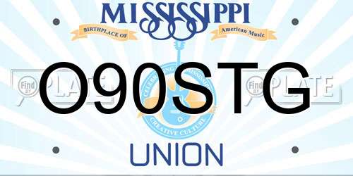 O90STG Mississippi License Plate