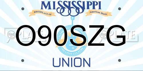 O90SZG Mississippi License Plate