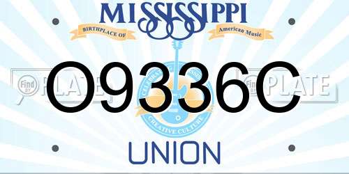 O9336C Mississippi License Plate