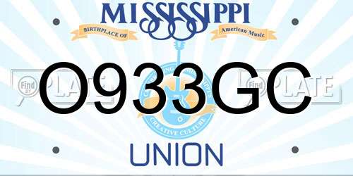O933GC Mississippi License Plate