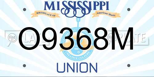 O9368M Mississippi License Plate