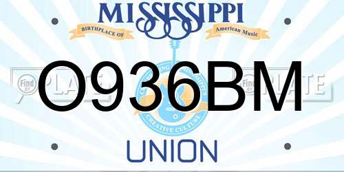 O936BM Mississippi License Plate