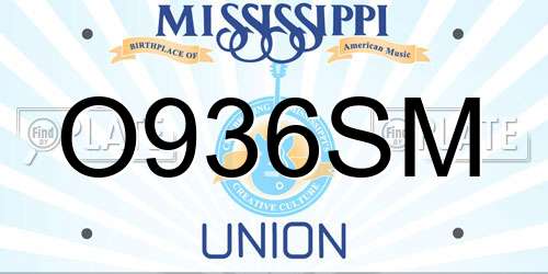 O936SM Mississippi License Plate