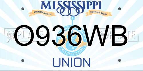 O936WB Mississippi License Plate