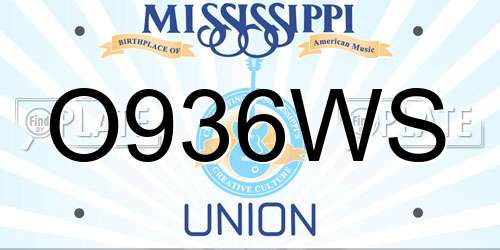 O936WS Mississippi License Plate