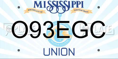 O93EGC Mississippi License Plate