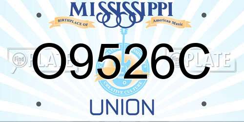 O9526C Mississippi License Plate