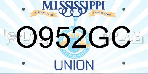 O952GC Mississippi License Plate