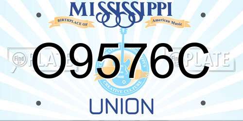 O9576C Mississippi License Plate