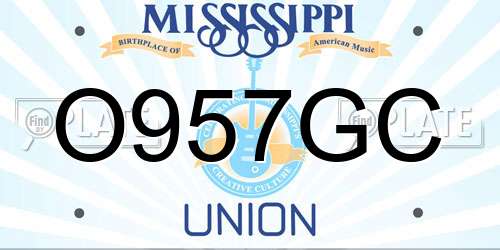 O957GC Mississippi License Plate