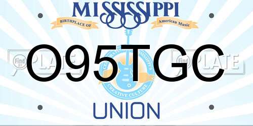 O95TGC Mississippi License Plate