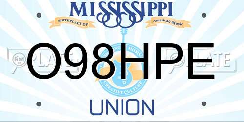 O98HPE Mississippi License Plate
