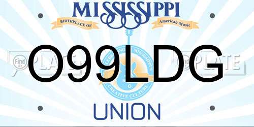 O99LDG Mississippi License Plate