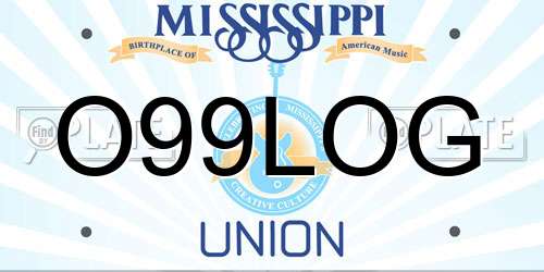 O99LOG Mississippi License Plate