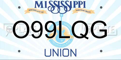 O99LQG Mississippi License Plate