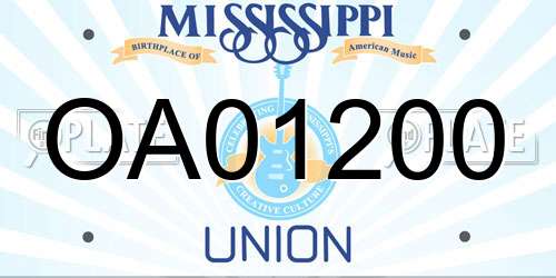 OA01200 Mississippi License Plate
