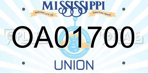 OA01700 Mississippi License Plate