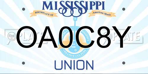 OA0C8Y Mississippi License Plate