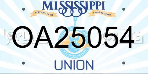 OA25054 Mississippi License Plate