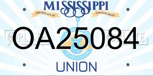 OA25084 Mississippi License Plate