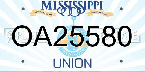 OA25580 Mississippi License Plate