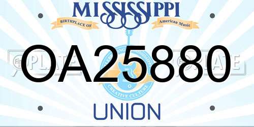 OA25880 Mississippi License Plate