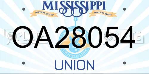 OA28054 Mississippi License Plate