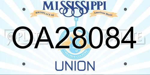 OA28084 Mississippi License Plate