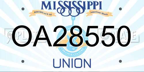 OA28550 Mississippi License Plate